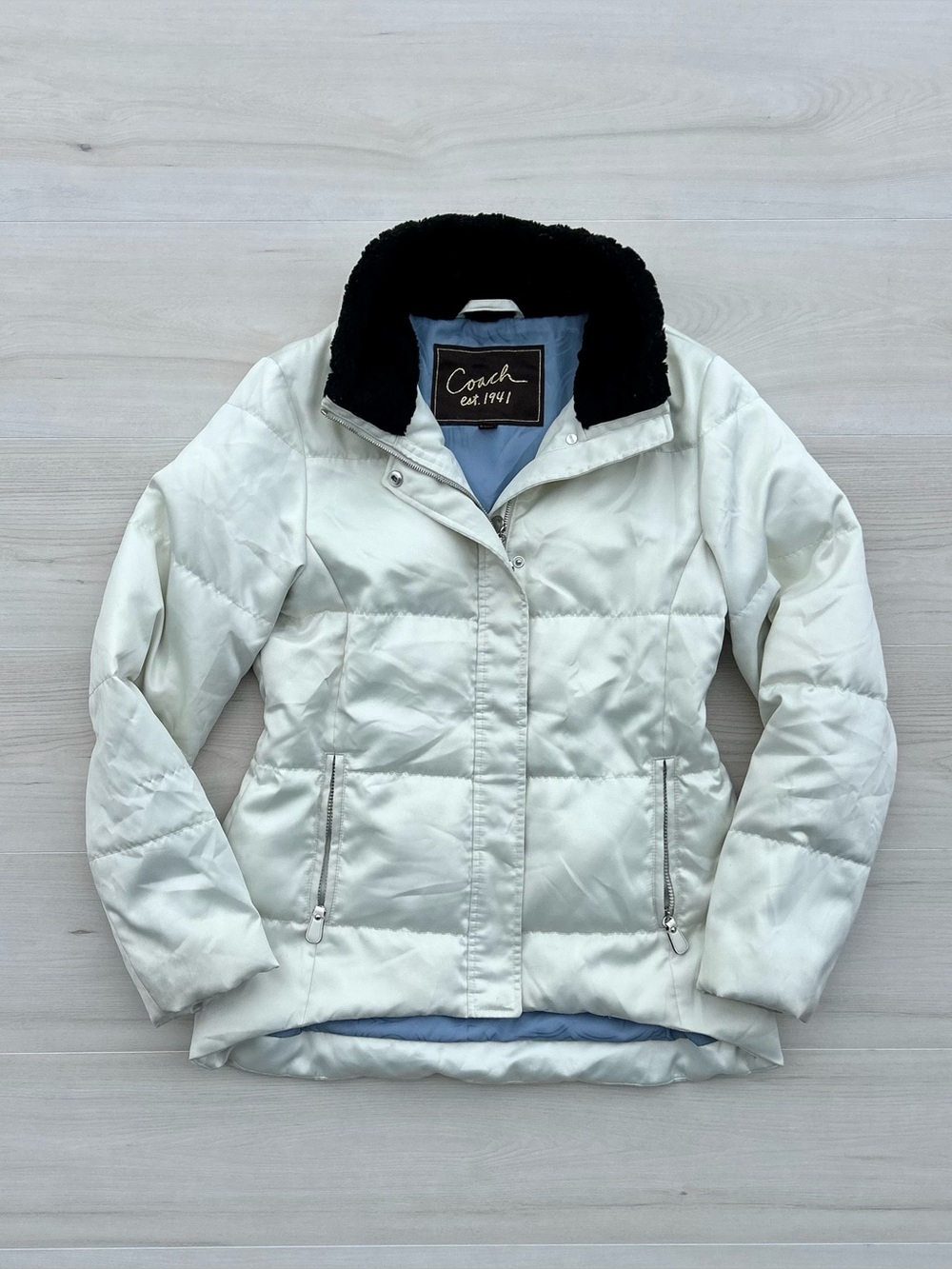 white coach puffer jacket